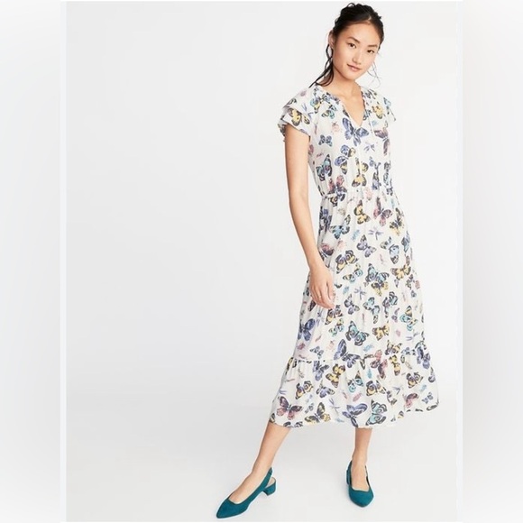 Old Navy Dresses & Skirts - Old Navy Butterfly Print Dress-Size Large-NWT-V Neck